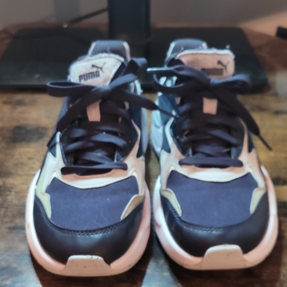 Puma Blue and White Chunky Sneakers